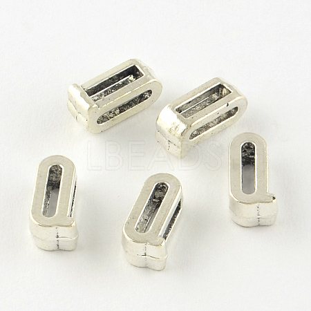 Antique Silver Plated Alloy Letter Slide Charms X-TIBEP-S296-Q-RS-1