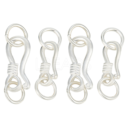 GOMAKERER 4Pcs 2 Styles 925 Sterling Silver S-Shaped Hook Clasps STER-GO0001-16-1