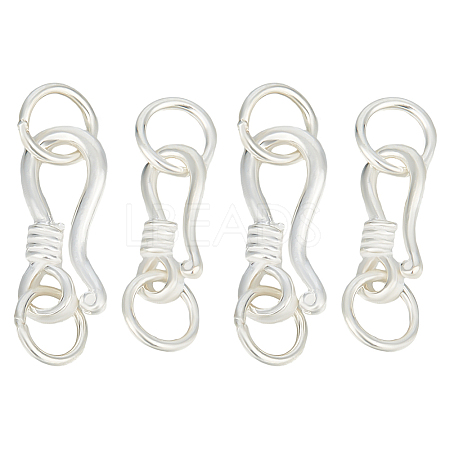 4Pcs 2 Styles 925 Sterling Silver S-Shaped Hook Clasps STER-GO0001-16-1