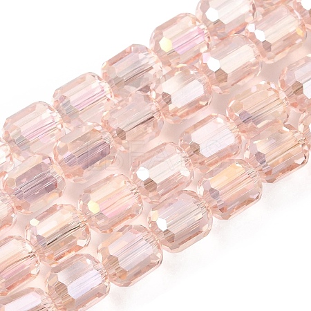 Electroplate Transparent Column Glass Beads Strands EGLA-A043-02-AB06-1