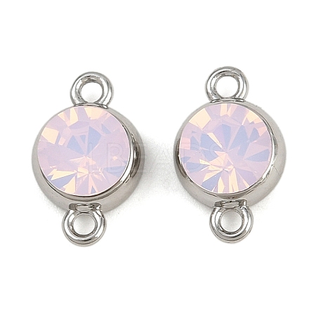 Brass Pave Cubic Zirconia Connector Charms KK-H078-06P-03-1
