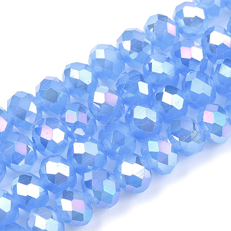Electroplate Glass Beads Strands EGLA-A034-J10mm-B08-1