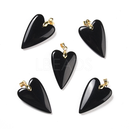 Natural Obsidian Pendants G-E570-01G-10-1