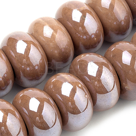 Glazed Porcelain Rondelle Beads PORC-Q219-13x9-F12-1