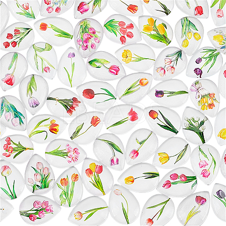 1Set Glass Cabochons GGLA-PH0001-65E-1