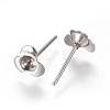 304 Stainless Steel Ear Stud Components STAS-F222-038-2