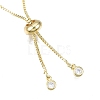 Brass Box Chains Slider Bracelet Making with Clear Cubic Zirconia Tiny Charms BJEW-N021-01-2