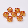 Fascinating No Metal Core Rondelle Dark Orange Charm Glass Large Hole European Beads Fits Bracelets & Necklaces X-GDA007-60-1