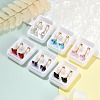 Square Glass Ear Fake Plugs EJEW-H105-24G-D-2