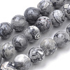 Natural Map Stone/Picasso Stone/Picasso Jasper Beads Strands G-S259-09-12mm-1