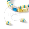 Handmade Disc Polymer Clay Braided Bead Bracelets Set BJEW-TA00043-28