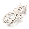 Brass Micro Pave Cubic Zirconia Kitten Links Connectors ZIRC-G157-50P-2