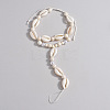 Bohemian Style Natural Cowrie Shell & Plastic Imitation Pearl & Waxed Cord Adjustable Toe Ring Anklets FS-WG56DB4-01-4