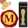 Brass Wax Seal Stamp with Wood Handle AJEW-WH0412-0268-1