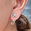 Alloy Cat Front Back Stud Earrings for Women EJEW-G323-01AS-3