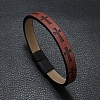 Cross Imitation Leather Flat Cord Bracelet PW-WG11142-03-1
