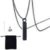 1Pc 304 Stainless Steel Cuboid Pendant Urn Ashes Necklaces NJEW-FH0001-35A-1
