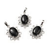 Natural Obsidian Pendants G-B033-03P-19-1