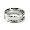 201 Stainless Steel Grooved Finger Ring Settings STAS-TAC0001-10C-P-2