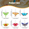 FIBLOOM 6 Pairs 6 Style Acrylic Butterfly Dangle Hoop Earrings EJEW-FI0001-34-2
