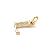 Brass Micro Pave Cubic Zirconia Charms KK-I382-03G-L-2