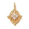 Brass Rhinestone Pendants RB-CBAFDDC-04G-1