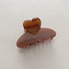 Heart Cellulose Acetate(Resin) Claw Hair Clips PW-WG13466-03-1