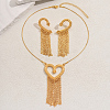 Elegant Zinc Alloy Hollow Heart Tassel Jewelry Set for Women HX7925-1