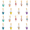 SUPERFINDINGS 18Pcs Alloy Enamel & Rhinestone Ice Cream Pendant Decorations AJEW-FH0003-48-1
