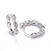 Brass Micro Pave Cubic Zirconia Huggie Hoop Earrings LS-EJEW-K083-34P-B-2