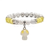 4Pcs 4 Color Natural Howlite Round Beaded Stretch Bracelets Set BJEW-TA00235-3