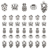 150pcs 5 styles Tibetan Style Zinc Alloy European Large Hole Beads FIND-PH0023-70-1