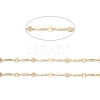 Brass Curved Rectangle & Flat Round Link Chains CHC-M025-41G-2
