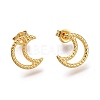 304 Stainless Steel Crescent Moon Stud Earrings X-EJEW-H100-06B-G-1