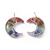 7 Chakra Natural Mixed Stone Chip Copper Wire Wrapped Big Pendants G-F733-03A-1