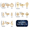 10Pcs 5 Style Brass Micro Pave Clear Cubic Zirconia Pendants FIND-SC0002-59-2