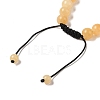 8mm Round Natural Yellow Jade Braided Bead Bracelets BJEW-C067-01B-12-4