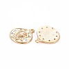 Brass Micro Pave Clear Cubic Zirconia Pendants KK-S356-766A-2