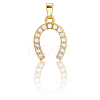 10Pcs Brass Micro Pave Cubic Zirconia Pendants KK-BBC0019-39-6