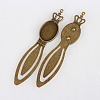 Antique Bronze Iron Bookmark Cabochon Settings PALLOY-N0084-14AB-NF-2