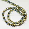 Electroplate Non-magnetic Synthetic Hematite Beads Strands G-J172-3x3mm-06-2
