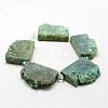 Electroplated Natural Druzy Crystal Beads Strands G-N0257-07-2