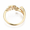 Brass Micro Pave Clear Cubic Zirconia Peg Bails Cuff Finger Ring Settings KK-T056-118G-NF-3