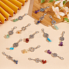 56Pcs 7 Styles Chakra Natural & Synthetic Gemstone Pendant Decorations HJEW-GO00080-4