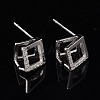 Anti-Tarnish Rhodium Plated 925 Sterling Silver Stud Earring Findings STER-F048-28P-5