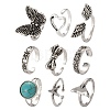 9Pcs 9 Style Adjustable Alloy Finger Rings RJEW-LS0001-15AS-1