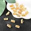 SHEGRACE Brass Ribbon Crimp Ends XGR0062G-57G-4