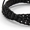 Two Loops Gemstone Wrap Bracelets BJEW-N214-01-2