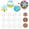 18Pcs 3 Styles MDF Wood Pendants AJEW-NB0006-05-1