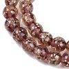 Handmade Gold Sand Lampwork Beads Strands LAMP-P051-L06-10mm-3